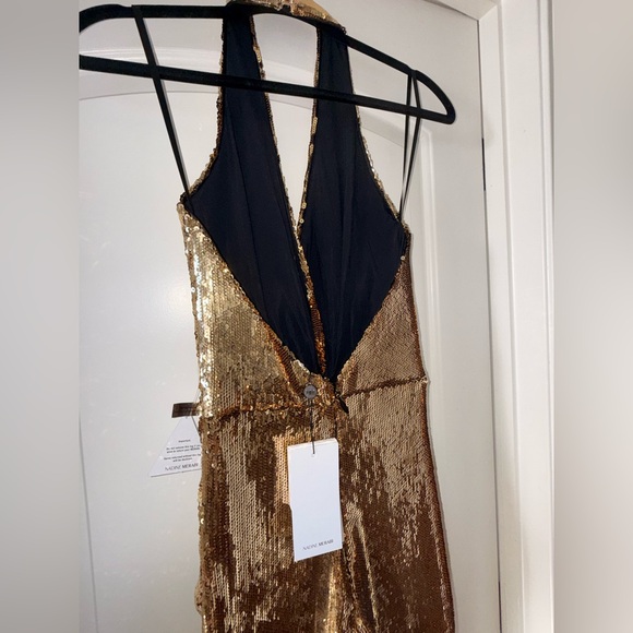 NADINE MERABI Tianna Gold Sequin Jumpsuit - Picture 15 of 16